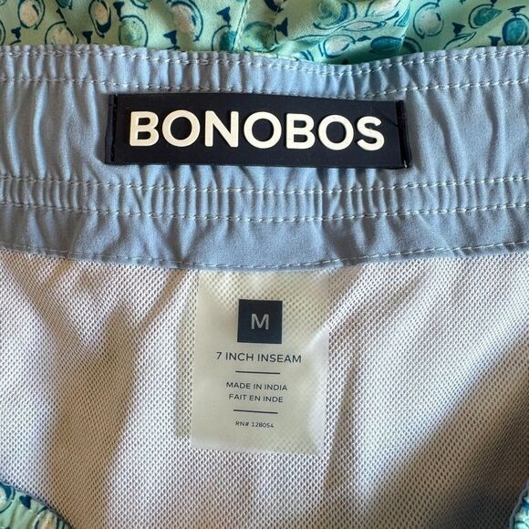 BONOBOS Men's Size MEDIUM Riviera Recycled Swim Trunks 7" Globetrotters Shorts - Picture 6 of 10